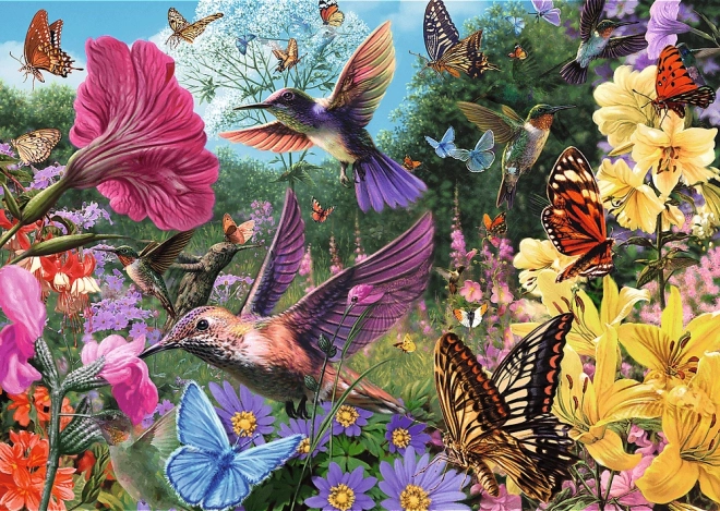 Trefl Puzzle Premium Plus Tea Time – koolibrite aed, 1000 tükki