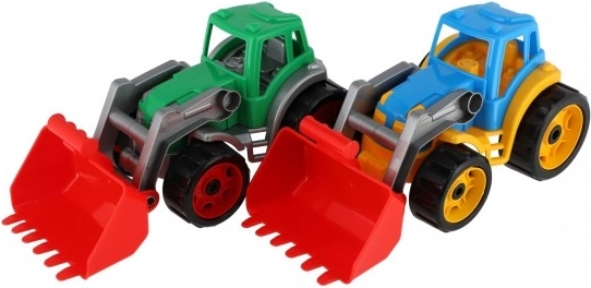 Värviline traktor plastkühvliga lastele