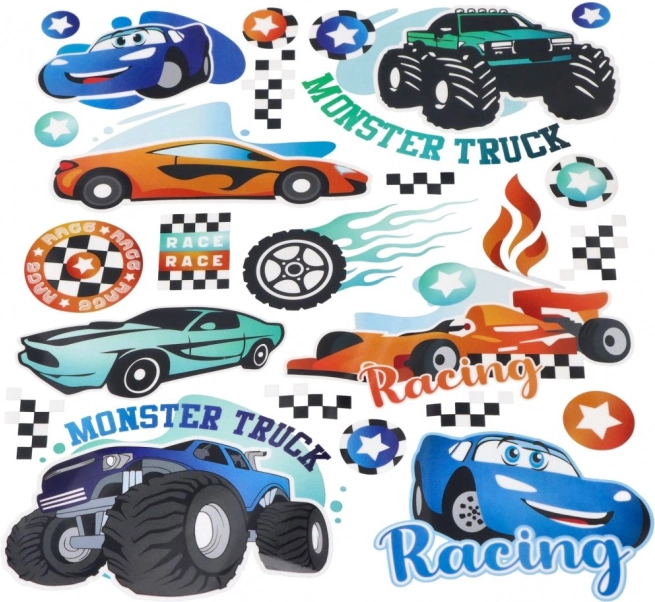 Triigitavad kleebised Monster Truck – suur leht 20 × 30 cm