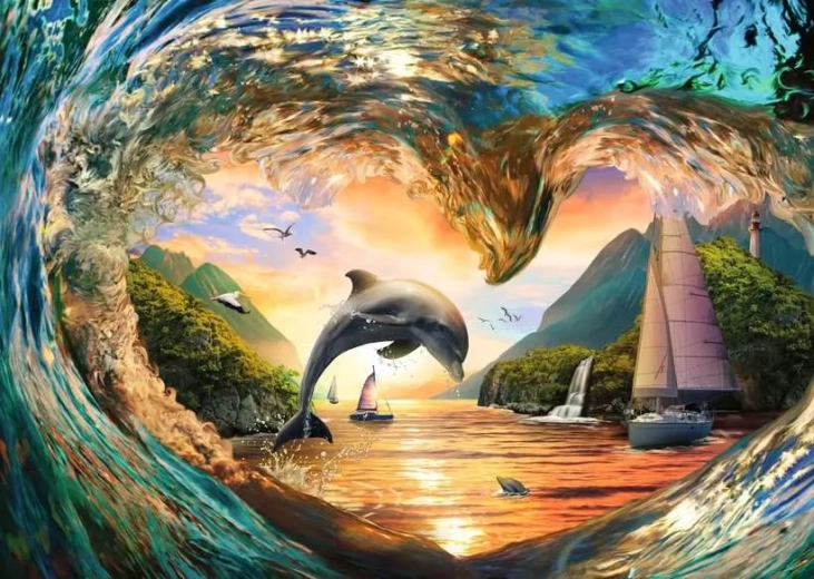 Puzzle Heart of Ocean Waves 1000 Pieces RAVENSBURGER