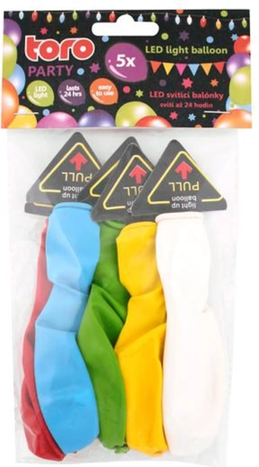 LED Light-Up Balloons TORO, set of 5 pcs