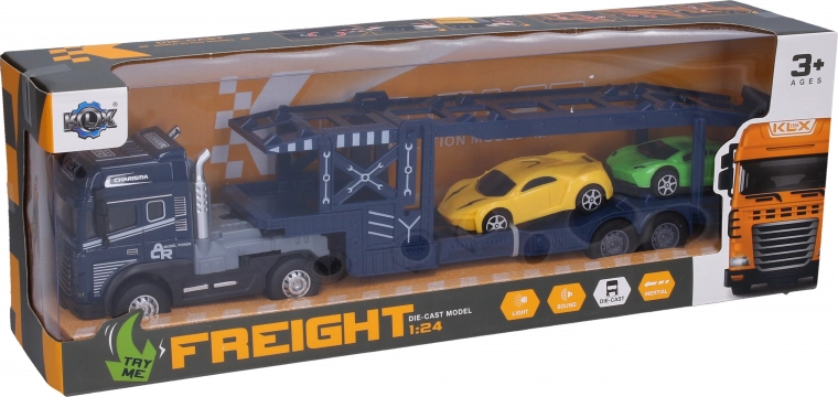 Metallist veok koos autodega inertsmootoriga 42 cm, valguse ja heliga