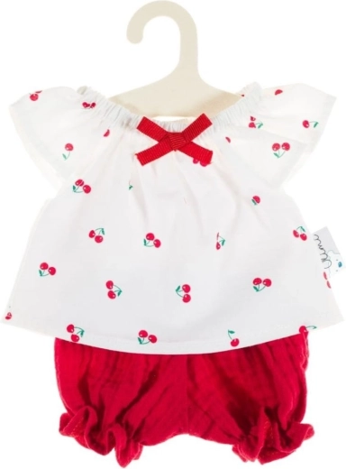 Musliinkomplekt 32 cm nukkudele kirssidega