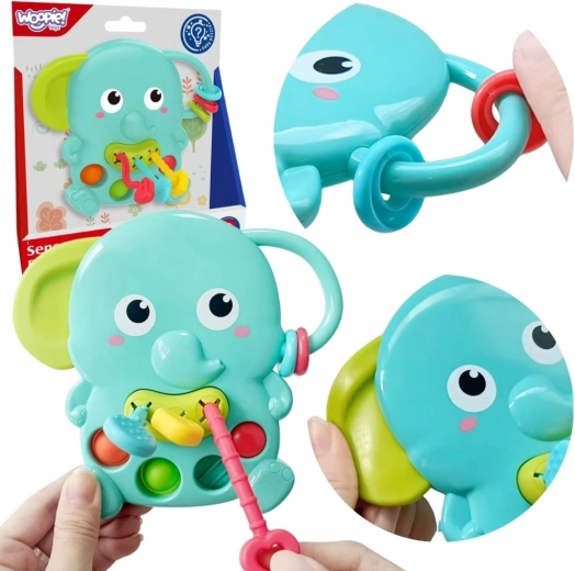 Woopie Baby sensory teether elephant Montessori 4-in-1