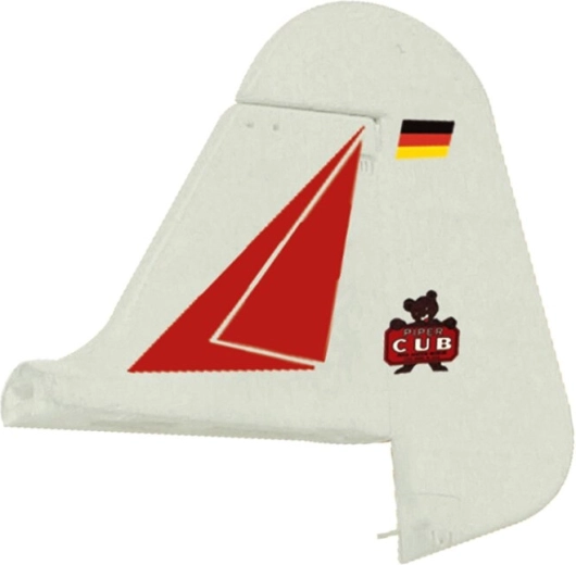 Punane külgstabilisaator koos rooliga mudelile Piper Super Cub EP-Pro
