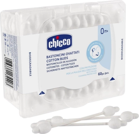 Chicco vatitikud anatoomilise kujuga, 100% puuvill, 60 tk
