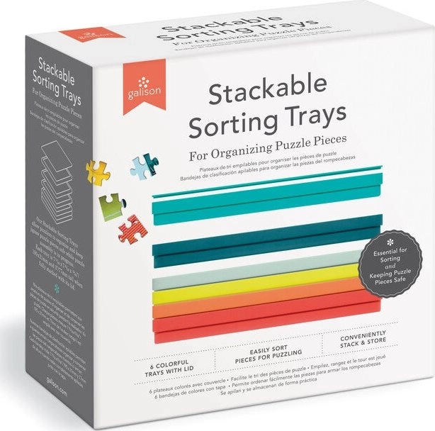 Galison puzzle sorter, set of 6 stackable trays with lid