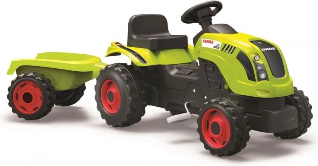 Pedaaltraktor CLAAS rohelise käruga