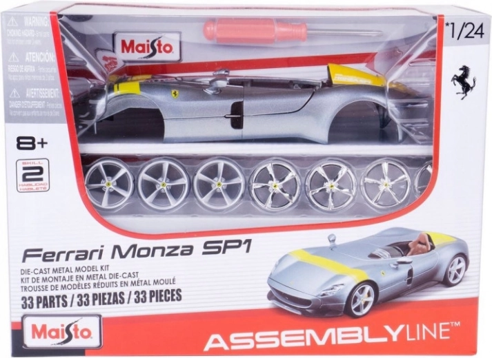Maisto Ferrari Monza SP1 silver 1:24 car model kit