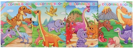 Dinosaur coloring book with stickers