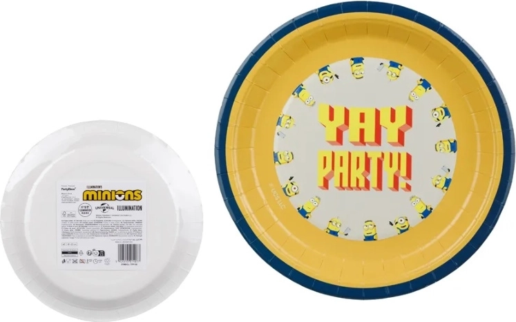 Paberist peotaldrikud Minionki (Mimoňi) 23 cm, motiivide valik (6 tk)