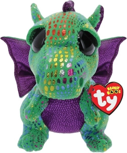 Ty Beanie Boos plüüsist draakon Cinder, roheline 42 cm