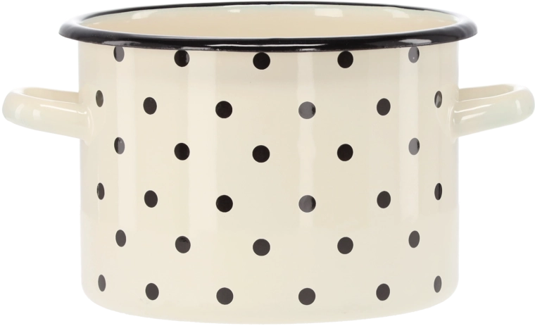 Emailpott 3 l, 18 cm, valge täppidega