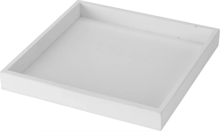 Dekoratiivne puidust alus 25 × 25 × 3 cm, valge