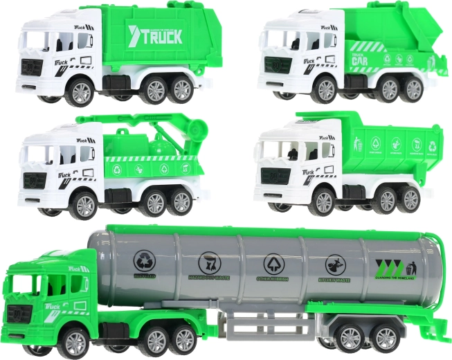Five different vehicles for varied play