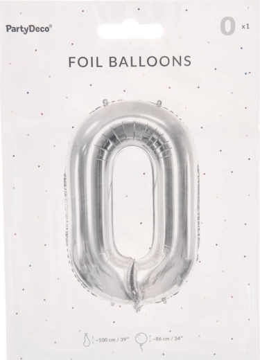 Fooliumõhupall number 0 hõbedane 86 cm