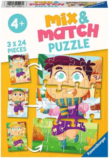 Ravensburger pusle Mix & Match: värvilised kleidid 3×24 tükki