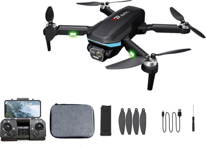 Foldable drone with obstacle detection and 720p wi‑fi camera, rc control