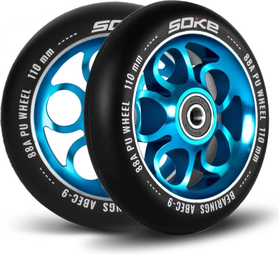 Soke tõukeratta rattad 110 mm sinine, 2 tk