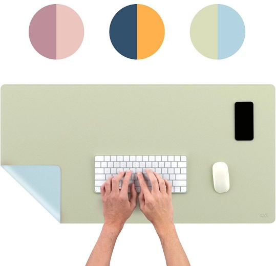 Sax double-sided desk pad, pastel blue/green, 45 × 90 cm