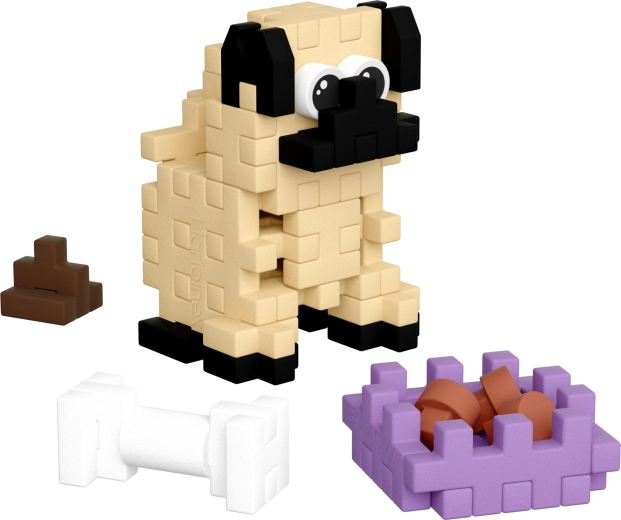 Cute pug made of 42 pieces