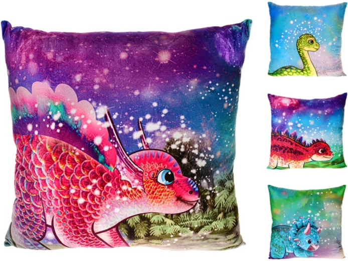 Pehme plüüsist beebidinosauruse padi 45 × 45 cm – 1 tk
