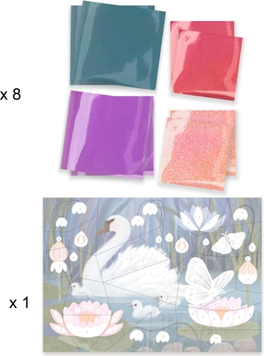Sparkling foil mosaic with template