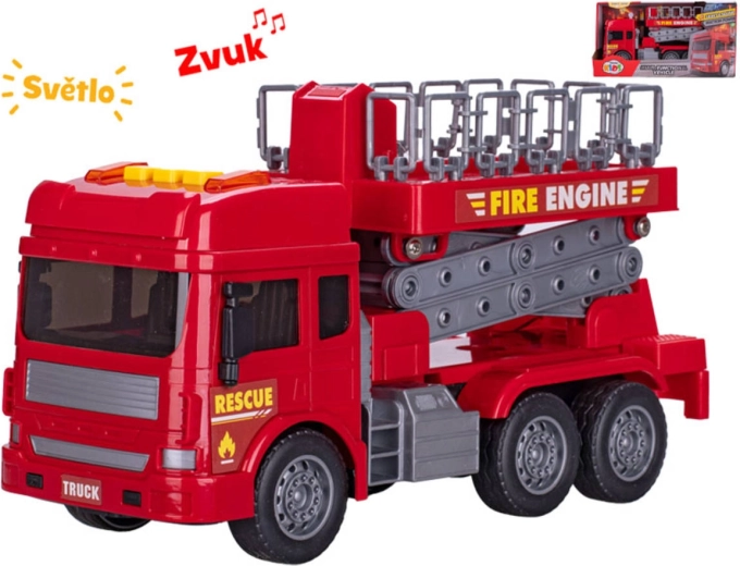 Fire truck with extendable platform with light and sound 28 cm - 1 piece