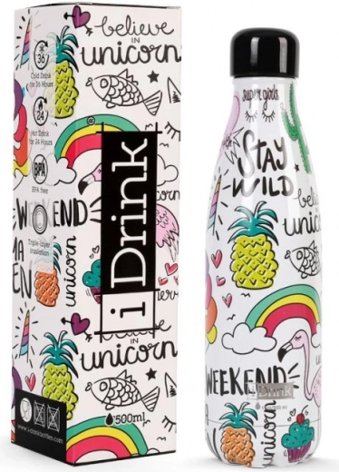Vikerkaare ükssarviku termos „Stay wild” 500 ml