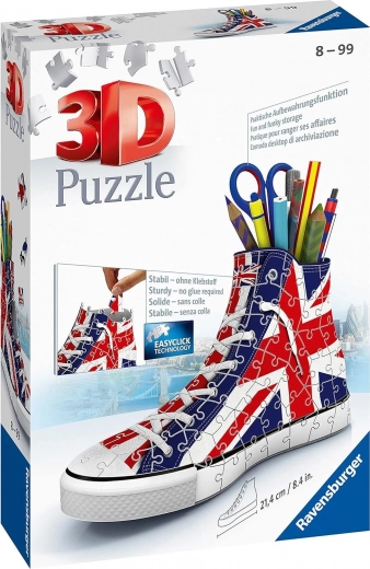 Ravensburger 3D Puzzle Sneaker with British Flag, 112 Pieces