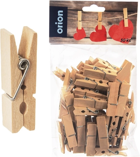 Wooden decorative clothespins 4.5 cm, 50 pcs