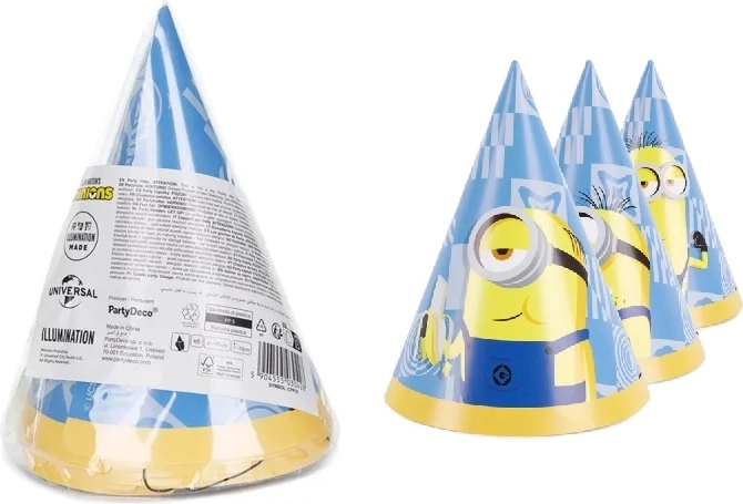 Paberipeomütsid Minions 16 cm, 6 tk