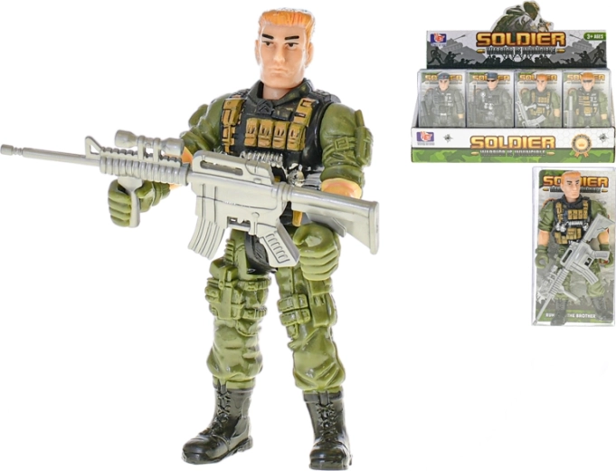 Soldier with Weapon 12 cm – Poseable Action Figure, 8 Types