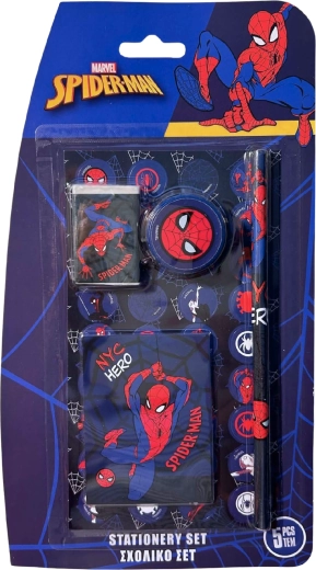 Viieosaline Spider-Mani kooli kirjutuskomplekt, tumesinine