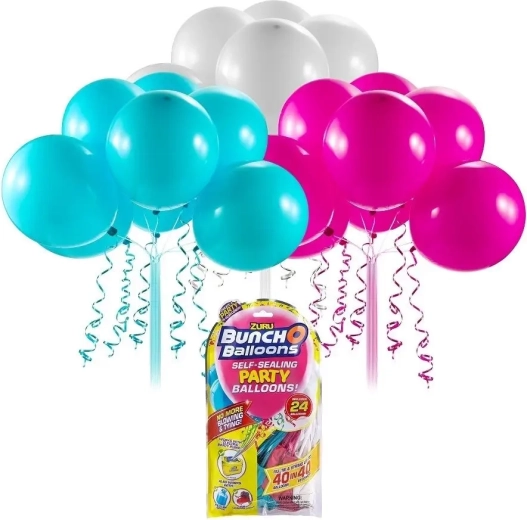 Zuru party balloons – pink, turquoise and white, reusable