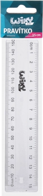 Läbipaistev joonlaud 15 cm