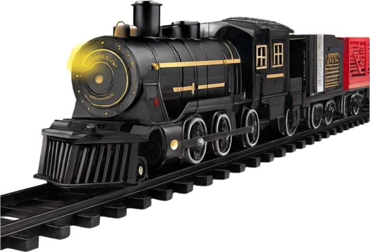 Illuminated steam locomotive with detailed design