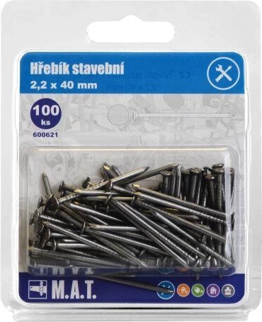 Construction nails 40 × 2.2 mm, pack of 100 pcs