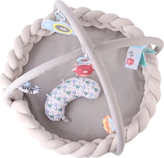 Interactive play gyms with sensory toys