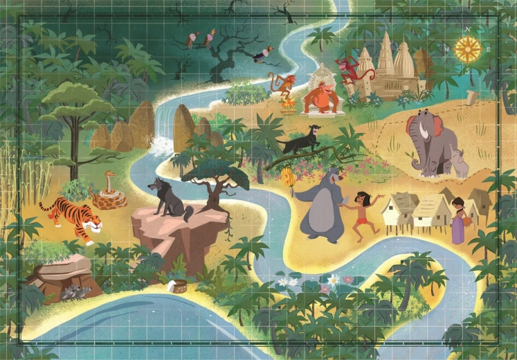 Clementoni Story Maps Puzzle: The Jungle Book (1000 pieces)