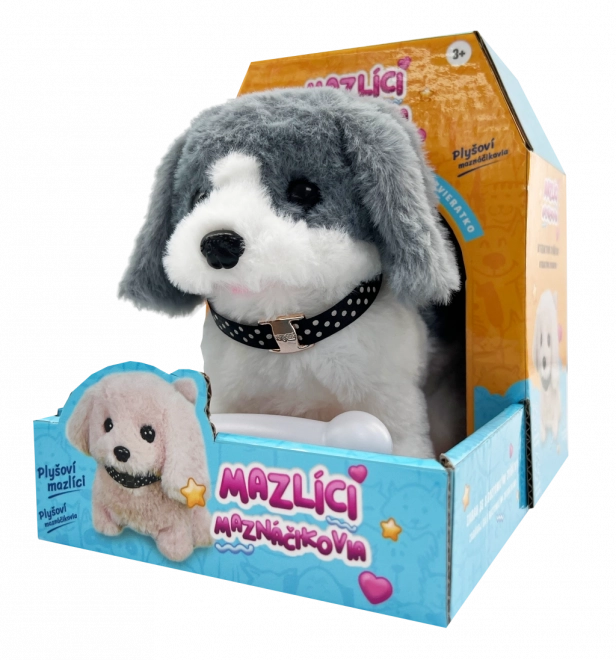 Interactive Plush Puppy Punťa – Gray and White