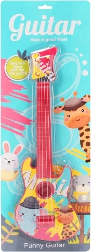 Colorful children's guitar with animals 39 cm