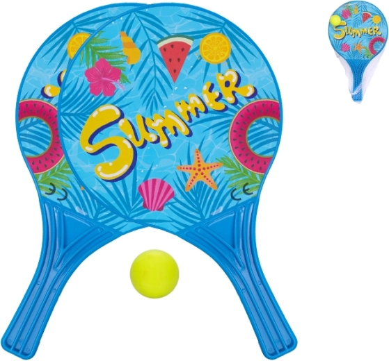 Beach paddles with ball 37.5 cm – blue