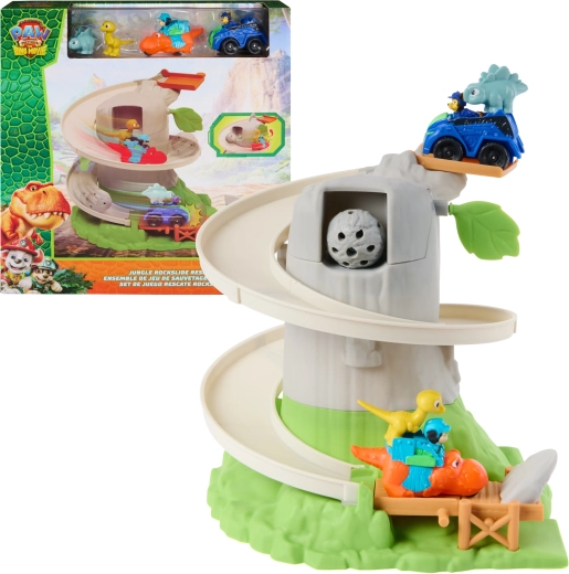 Spin Master Paw Patrol: The Dino Movie Jungle Rockslide Rescue – päästerada sõidukite ja dinosaurustega