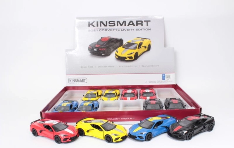 Chevrolet Corvette 2021 metal car model 1:36 with pull-back drive