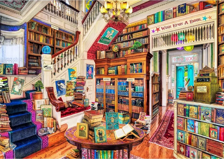WOODEN CITY Wooden Puzzle Wish in the Bookstore 2-in-1, 4000 pieces