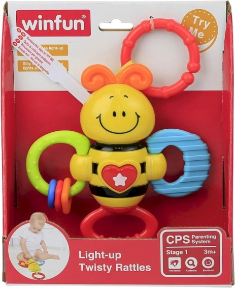 Light-up bee rattle with melodies for babies