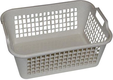 Plastic basket with handles 32 × 24 × 13 cm, grid design, assorted colors