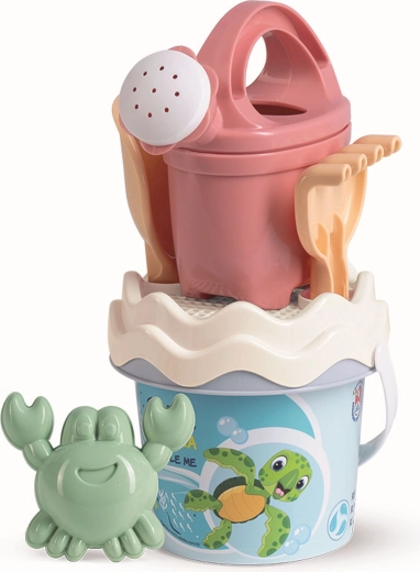 Androni recycled pastel sand set with watering can – small, ocean