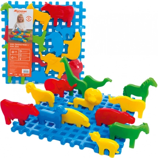 Marioinex Mini Zoo Animals – Waffle Construction Set, 14 Pieces